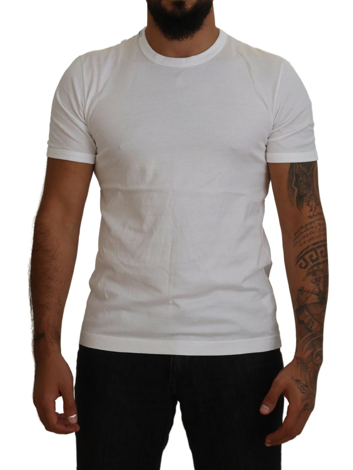 Dolce & Gabbana Sophisticated White Crew Neck Tee