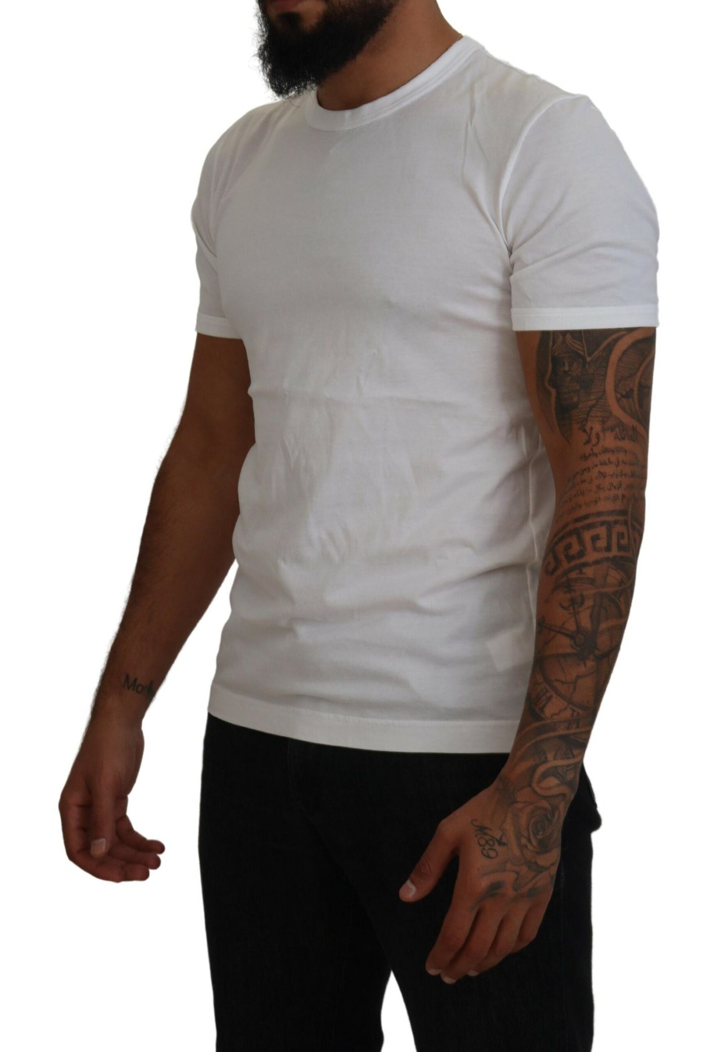 Dolce & Gabbana Sophisticated White Crew Neck Tee