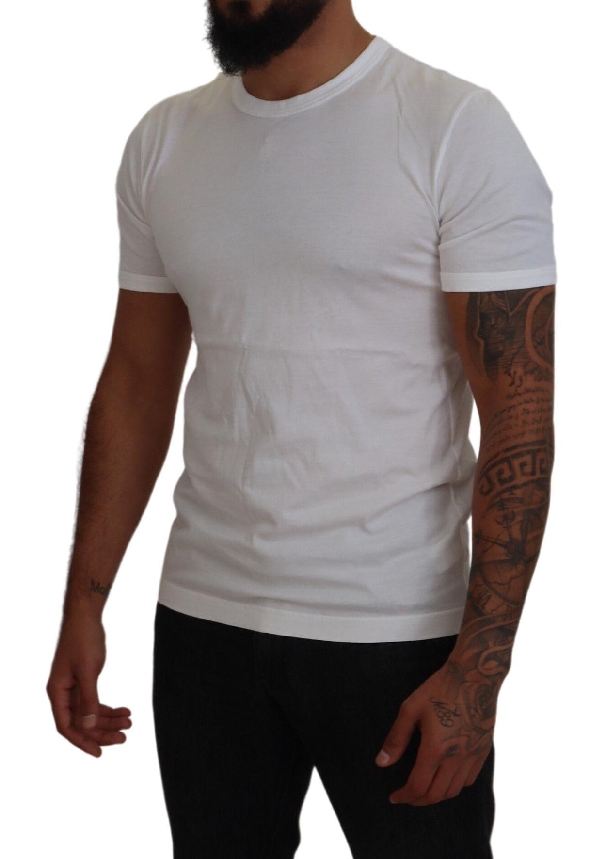 Dolce & Gabbana Sophisticated White Crew Neck Tee