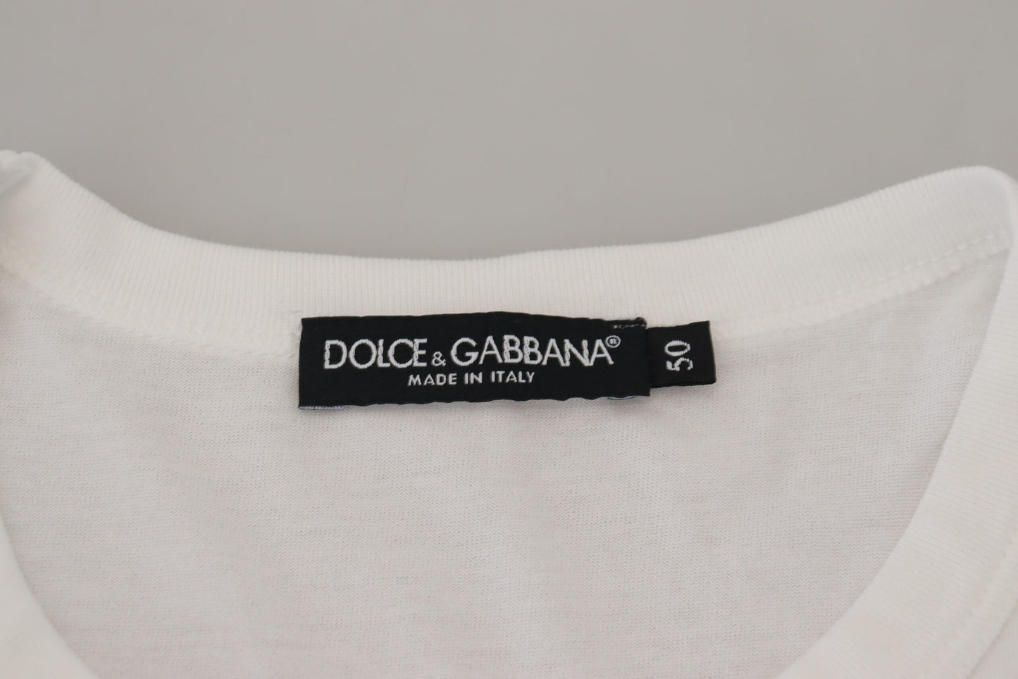 Dolce & Gabbana Sophisticated White Crew Neck Tee