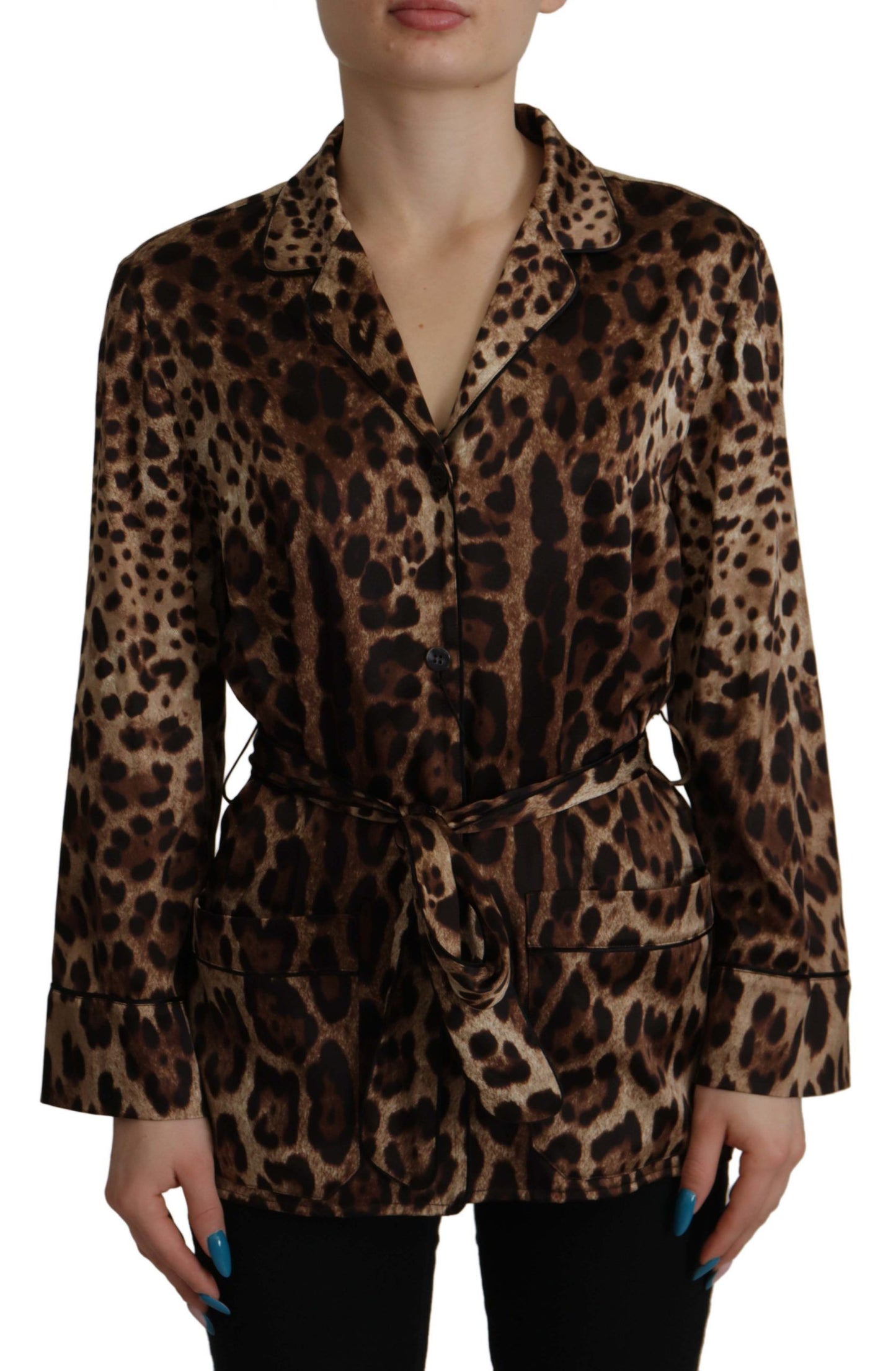 Dolce & Gabbana Elegant Leopard Silk Blouse