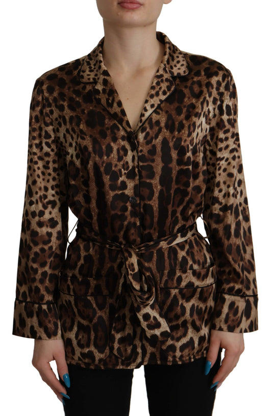 Dolce & Gabbana Elegant Leopard Silk Blouse