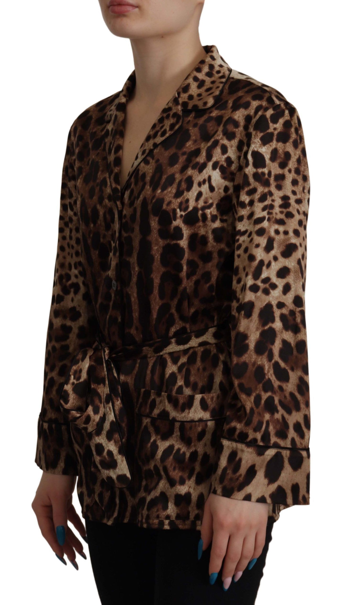 Dolce & Gabbana Elegant Leopard Silk Blouse