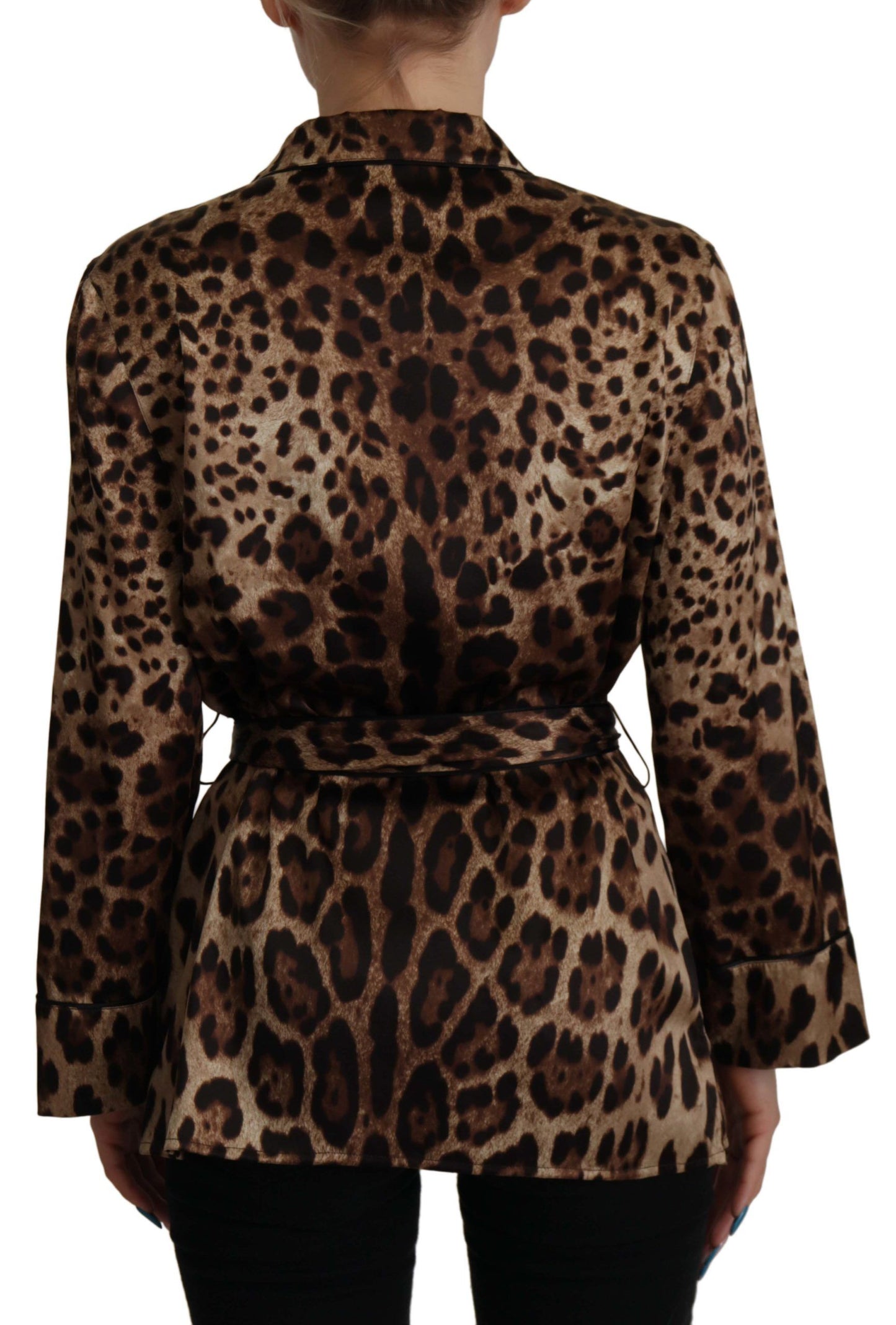 Dolce & Gabbana Elegant Leopard Silk Blouse