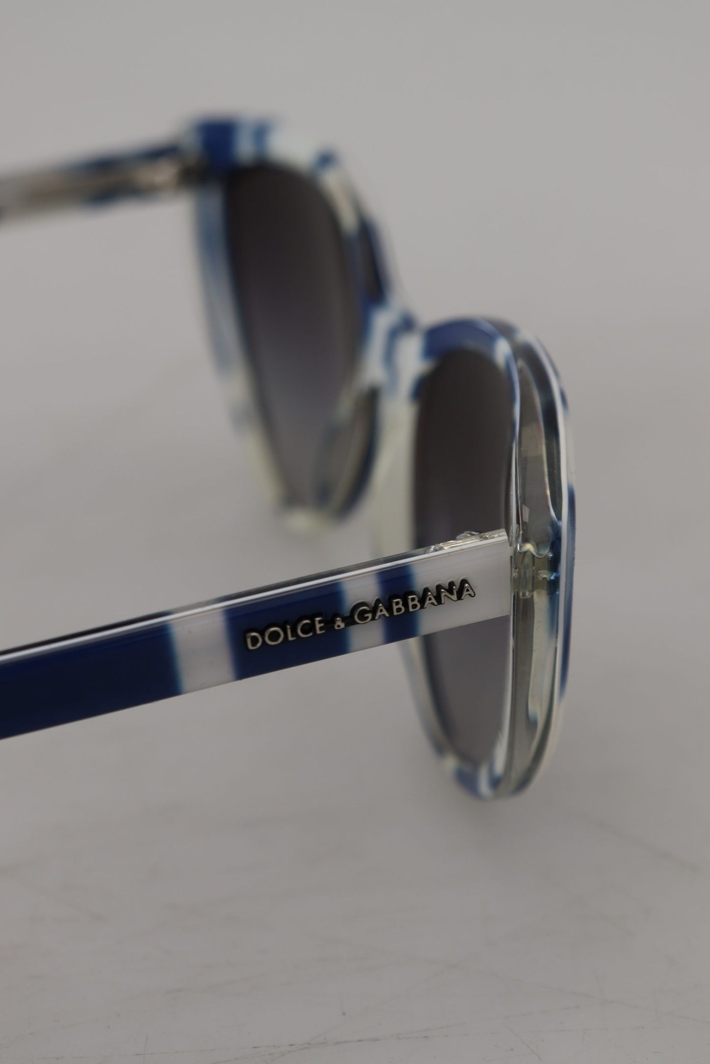 Dolce & Gabbana Elegant Blue & White Gradient Sunglasses