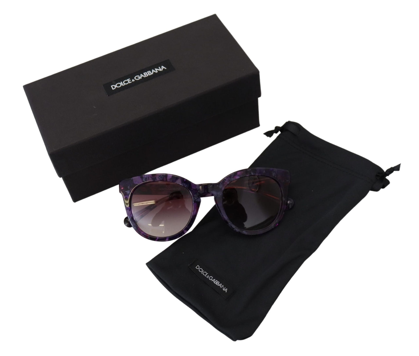 Dolce & Gabbana Chic Purple Lens Tortoiseshell Sunglasses