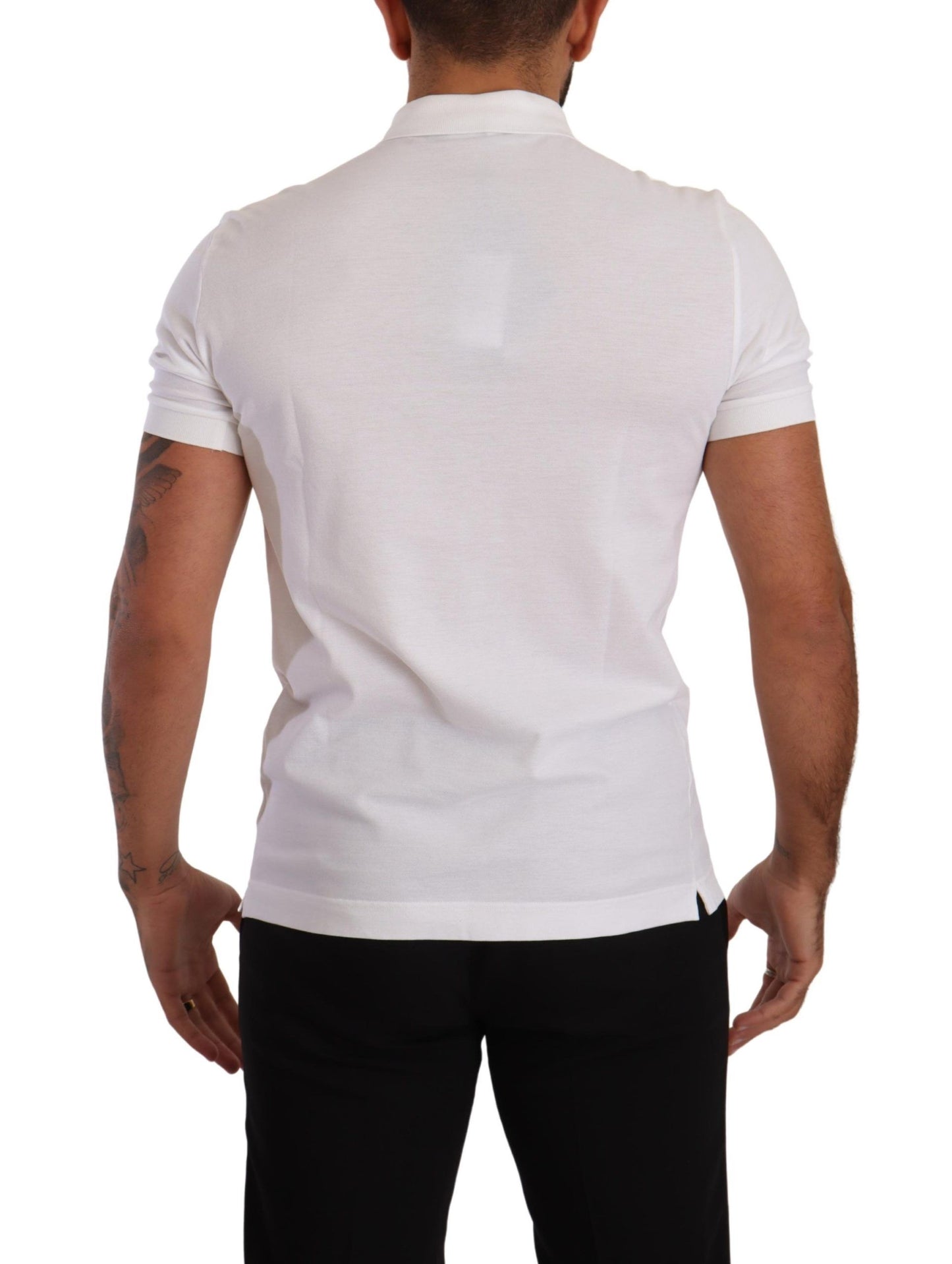 Dolce & Gabbana Elegant White Cotton Polo Shirt