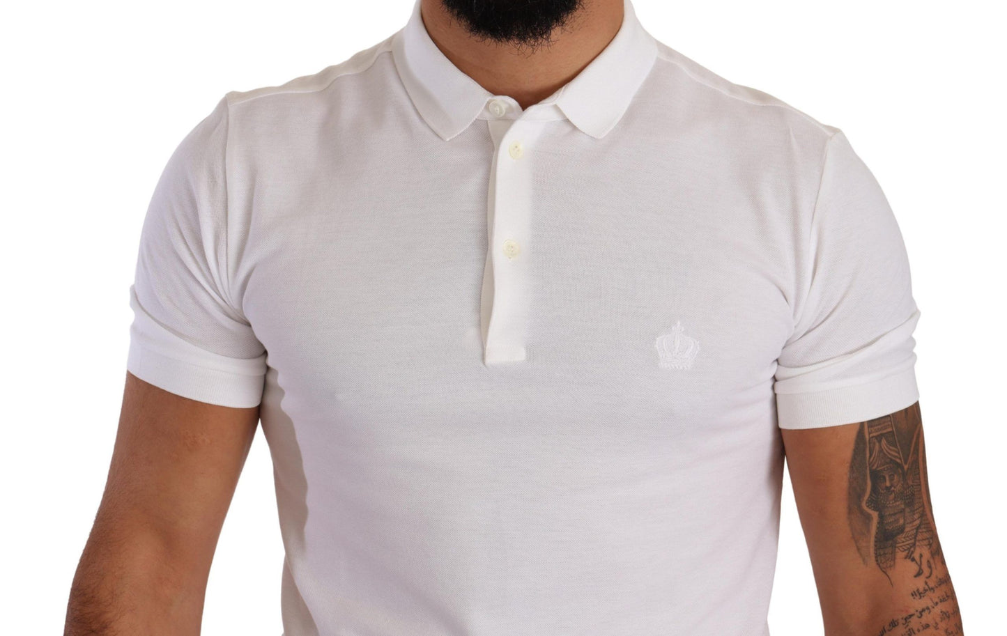 Dolce & Gabbana Elegant White Cotton Polo Shirt