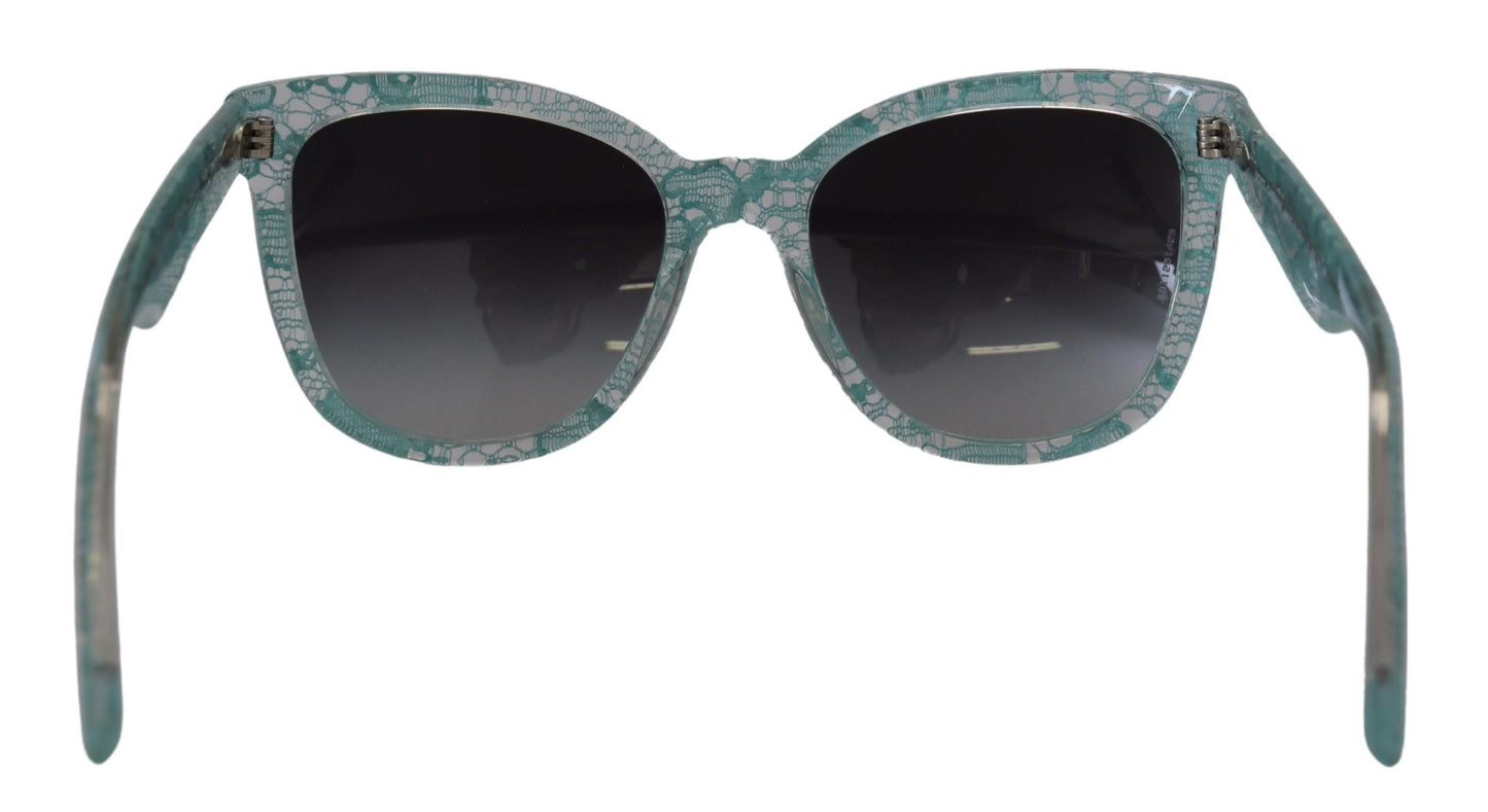 Dolce & Gabbana Elegant Blue Lace-Crystal Sunglasses