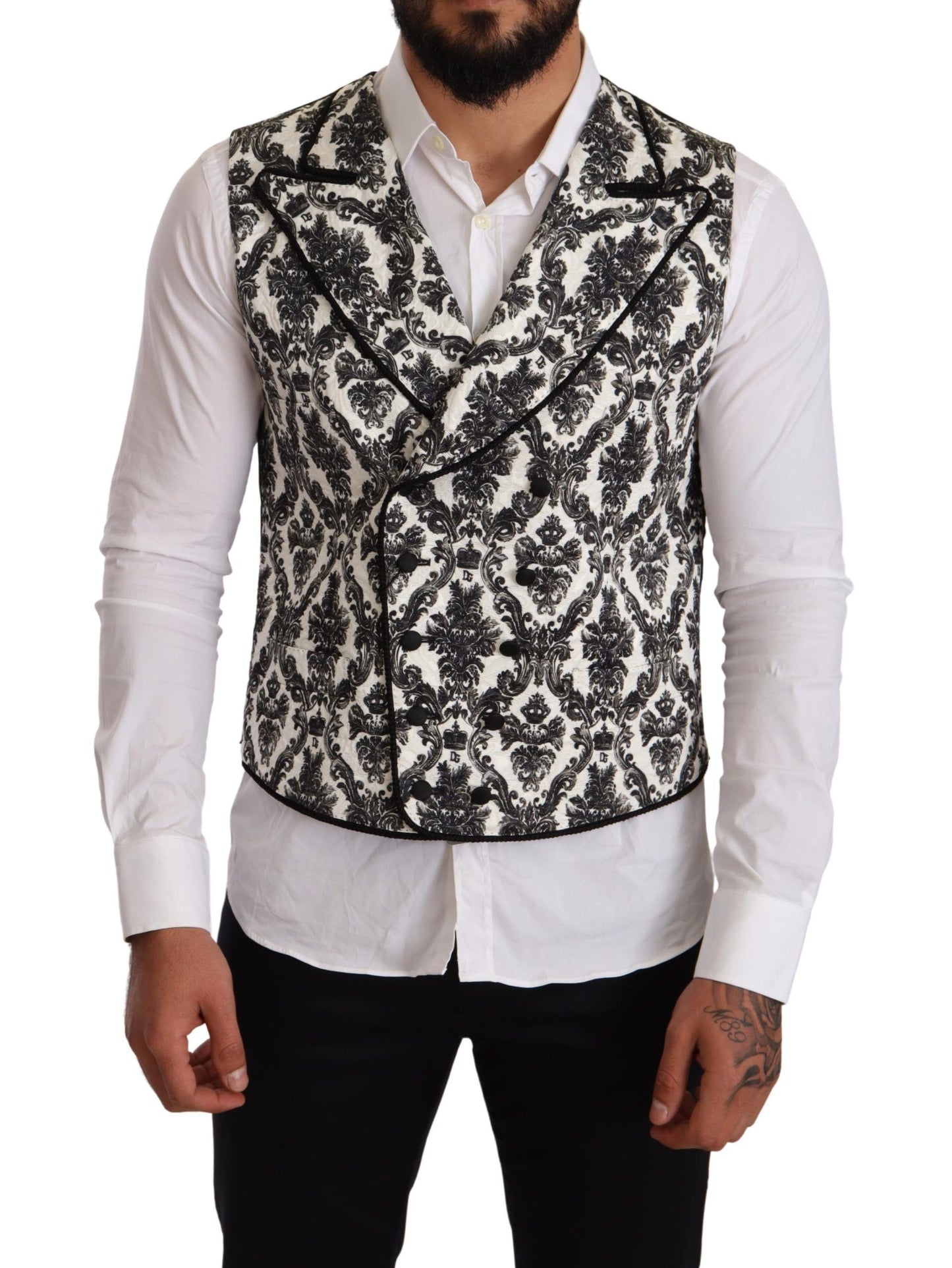 Dolce & Gabbana Baroque Jacquard Men's Dress Vest