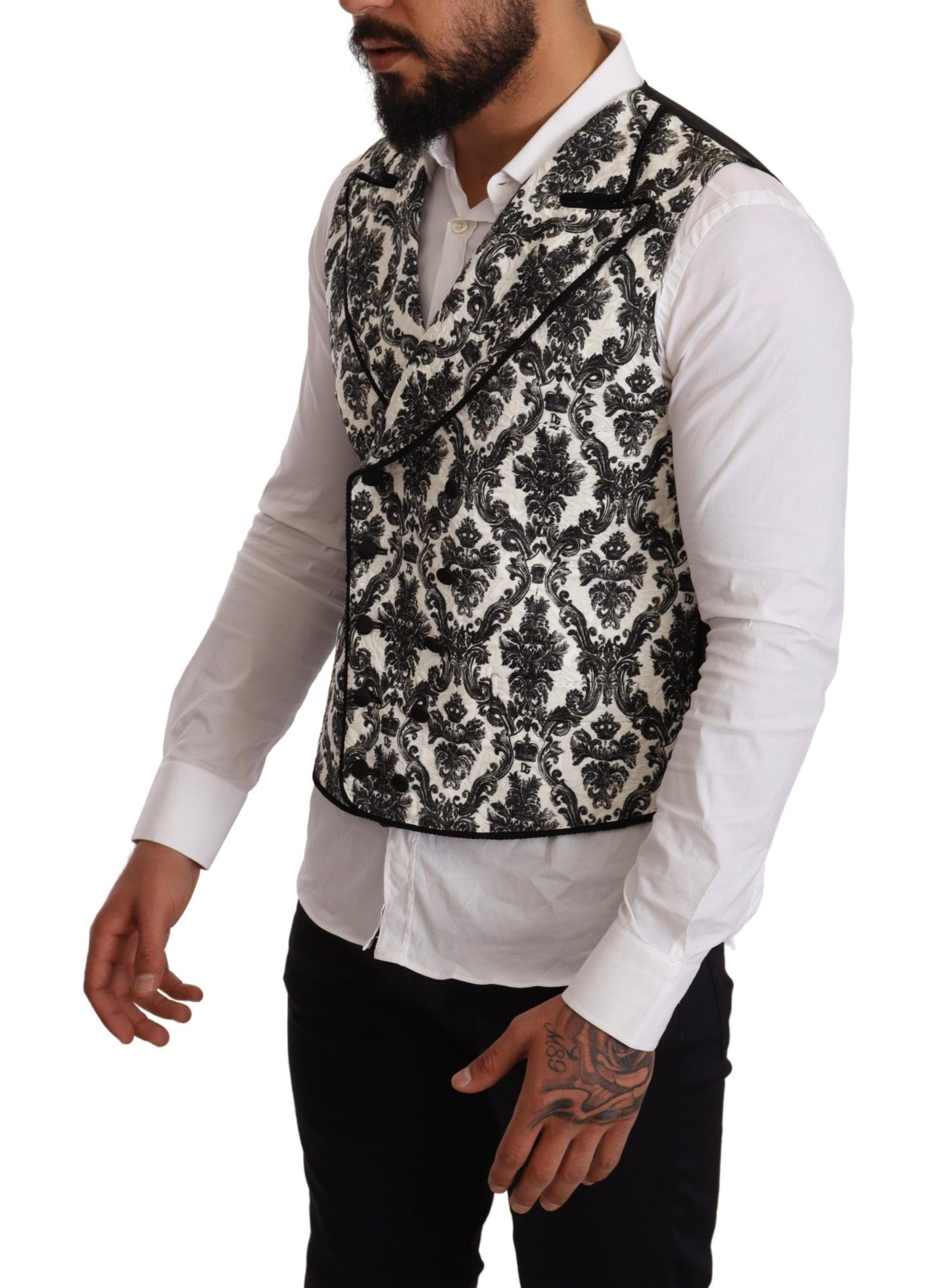 Dolce & Gabbana Baroque Jacquard Men's Dress Vest