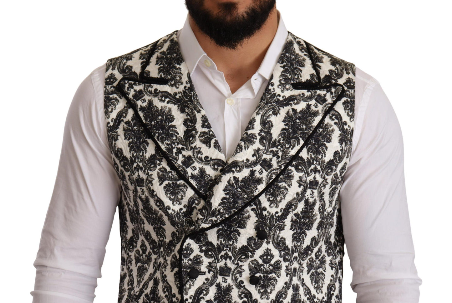 Dolce & Gabbana Baroque Jacquard Men's Dress Vest