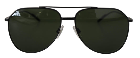 Dolce & Gabbana Elegant Metal Grey Green Lens Sunglasses