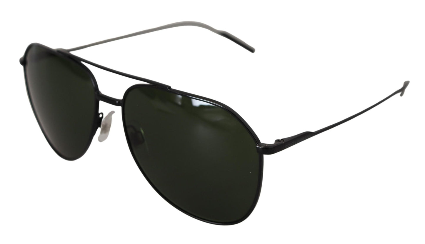 Dolce & Gabbana Elegant Metal Grey Green Lens Sunglasses