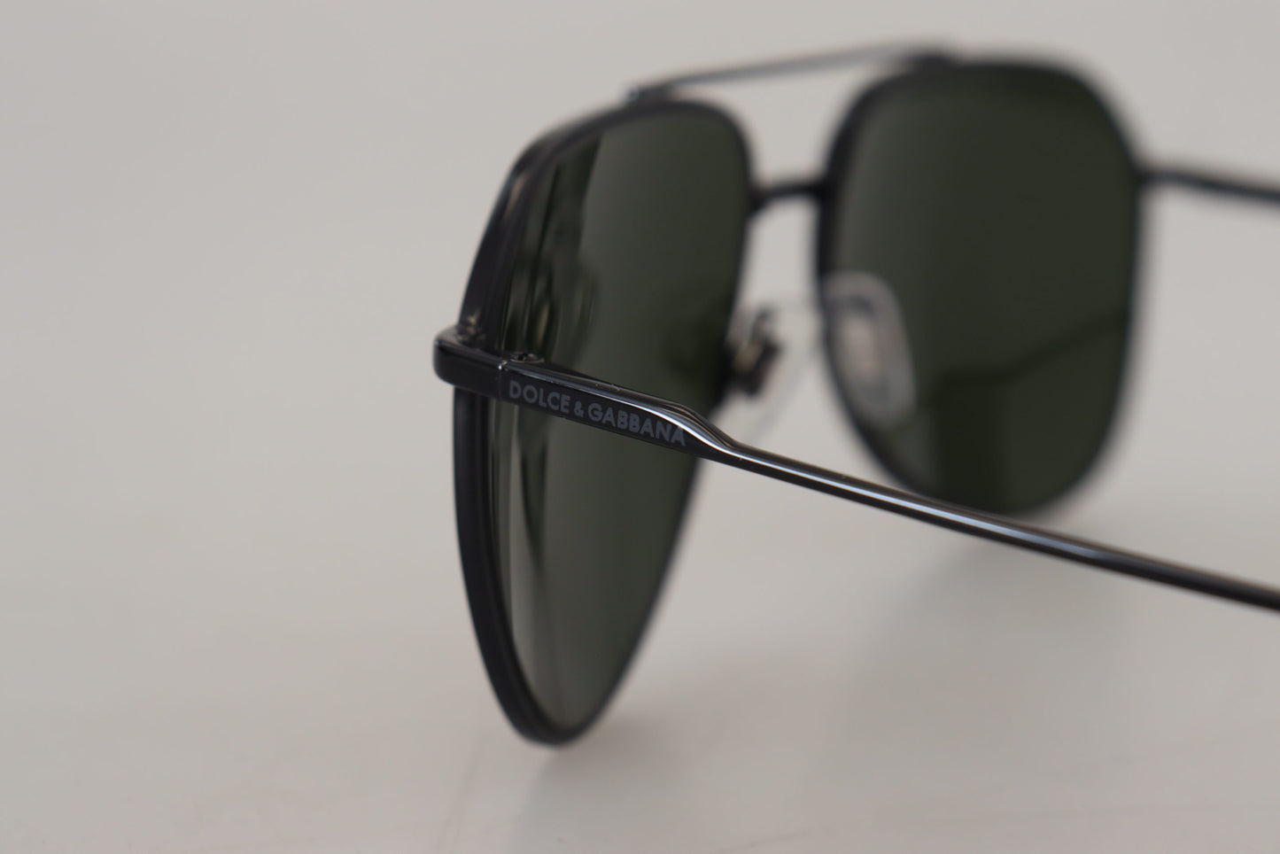 Dolce & Gabbana Elegant Metal Grey Green Lens Sunglasses