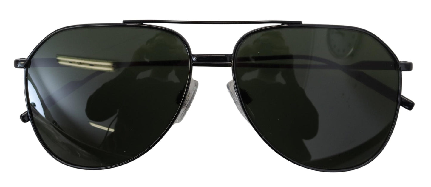 Dolce & Gabbana Elegant Metal Grey Green Lens Sunglasses