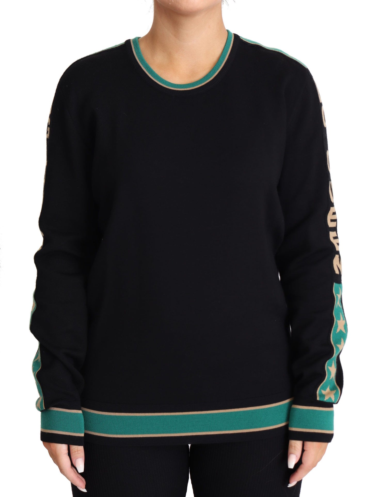 Dolce & Gabbana Queen Monogram Pullover Sweater in Luxe Wool Blend