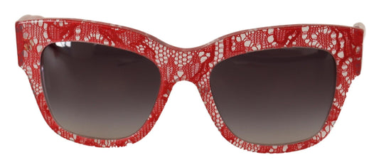 Dolce & Gabbana Sicilian Lace-Inspired Red Sunglasses