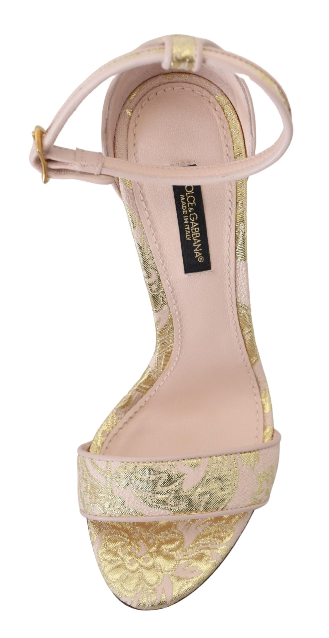 Dolce & Gabbana Chic Pink Brocade Keira Sandals