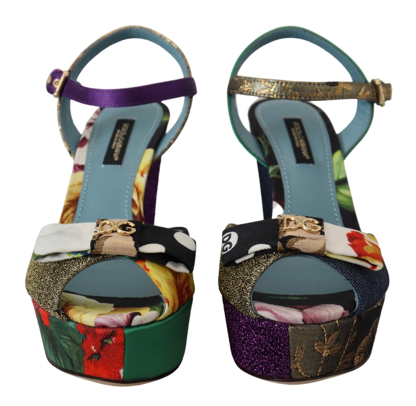 Dolce & Gabbana Multicolor Ankle Strap Wedge Sandals