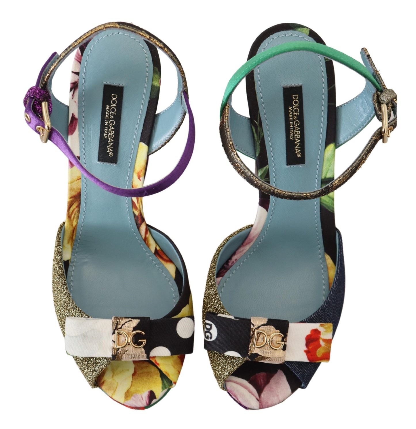 Dolce & Gabbana Multicolor Ankle Strap Wedge Sandals