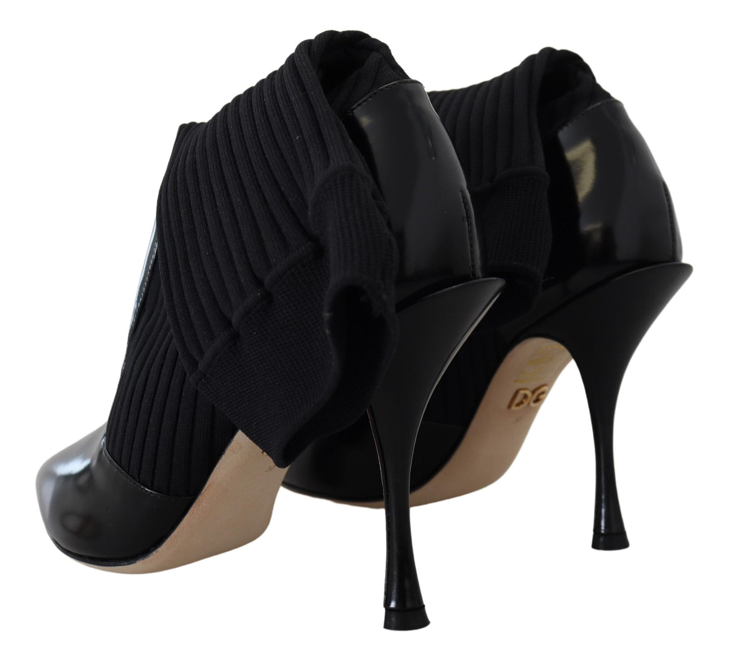 Dolce & Gabbana Black Socks Stiletto Heels Booties Shoes