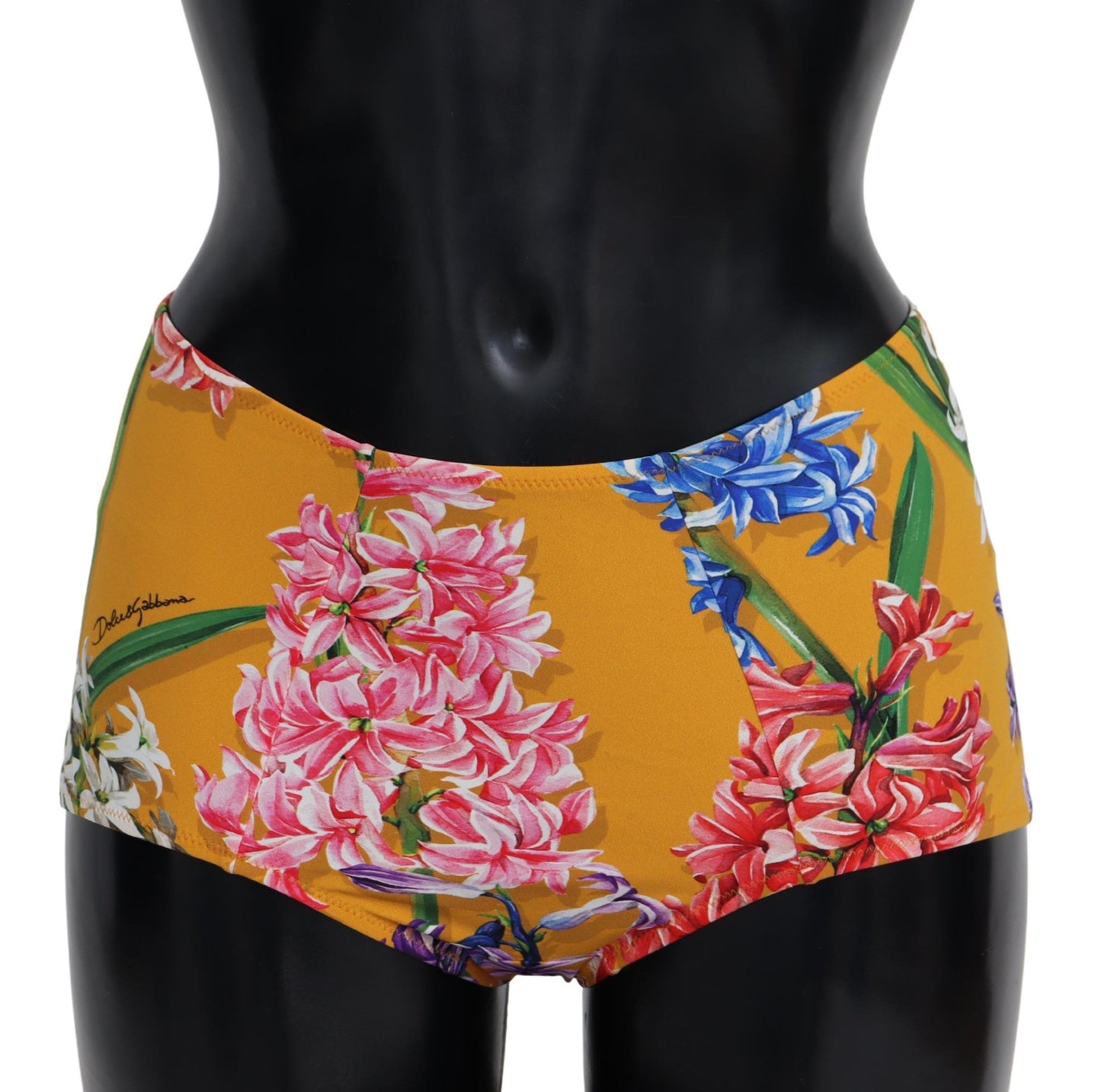 Dolce & Gabbana Chic Orange Floral High Waist Bikini Bottom