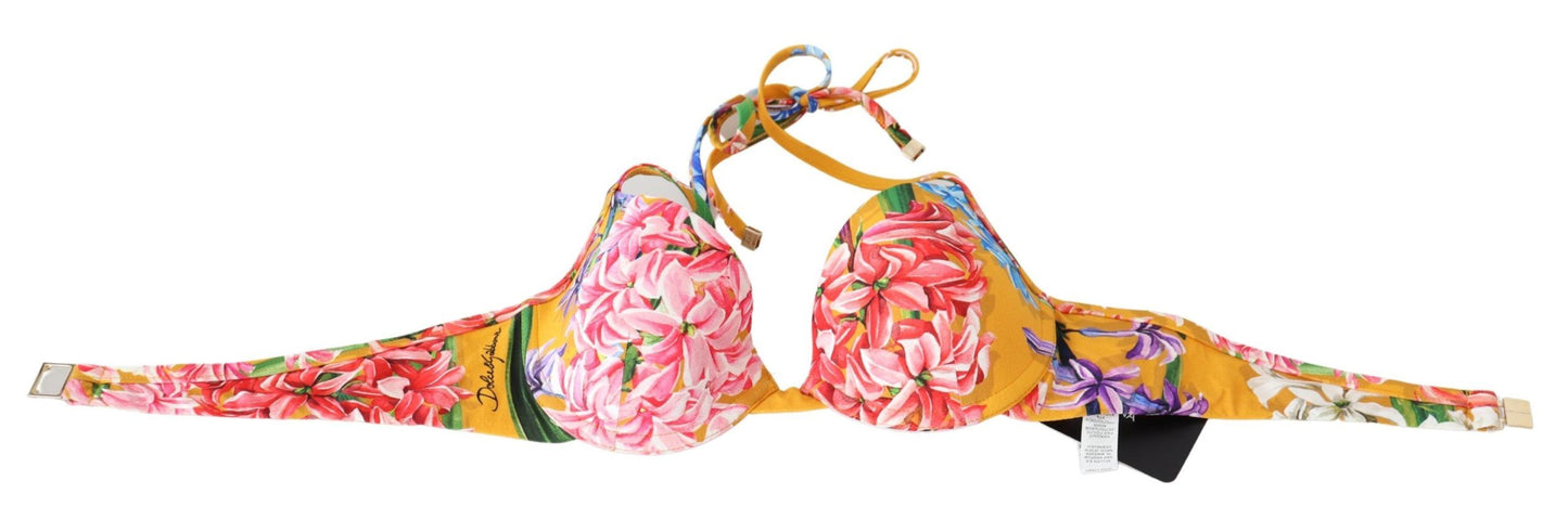 Dolce & Gabbana Sunny Floral Bikini Top For Elegant Beach Days