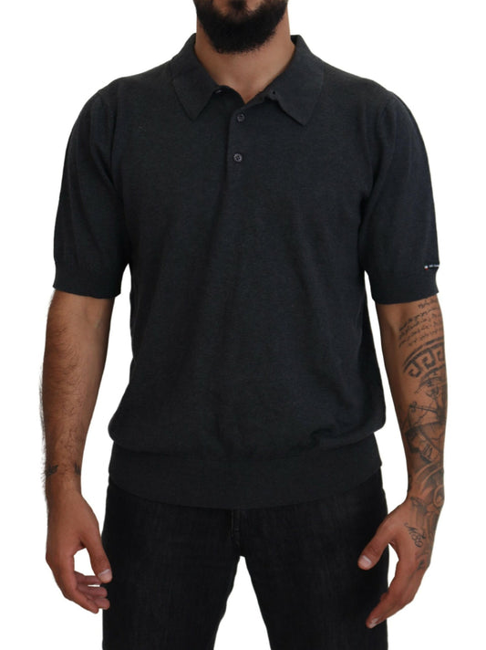 Dolce & Gabbana Elegant Grey Cotton Polo T-Shirt