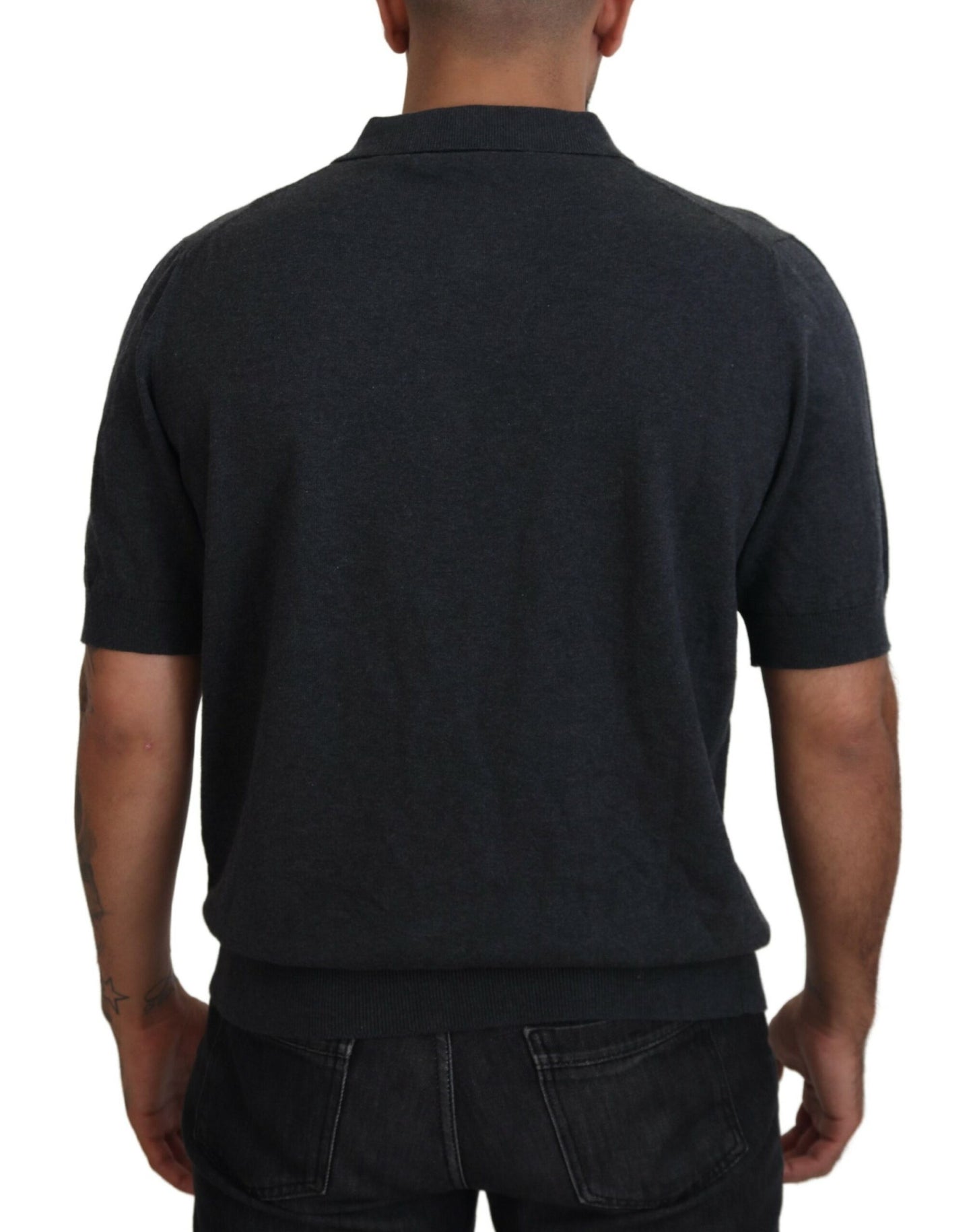 Dolce & Gabbana Elegant Grey Cotton Polo T-Shirt