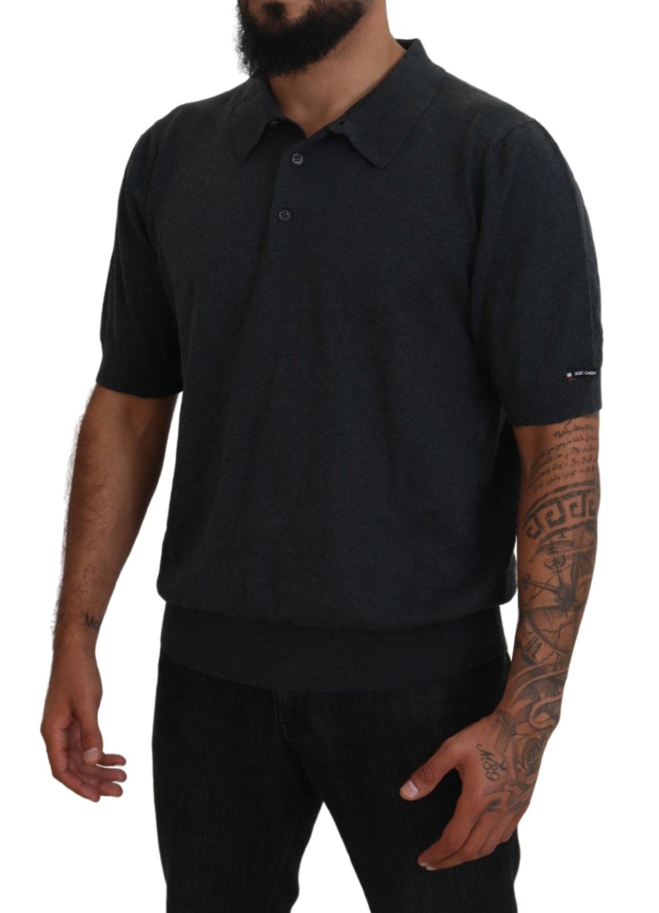 Dolce & Gabbana Elegant Grey Cotton Polo T-Shirt