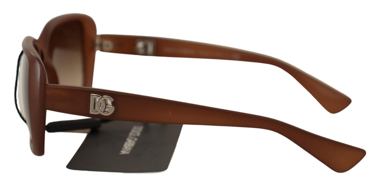 Dolce & Gabbana Chic Rectangular Brown Gradient Sunglasses