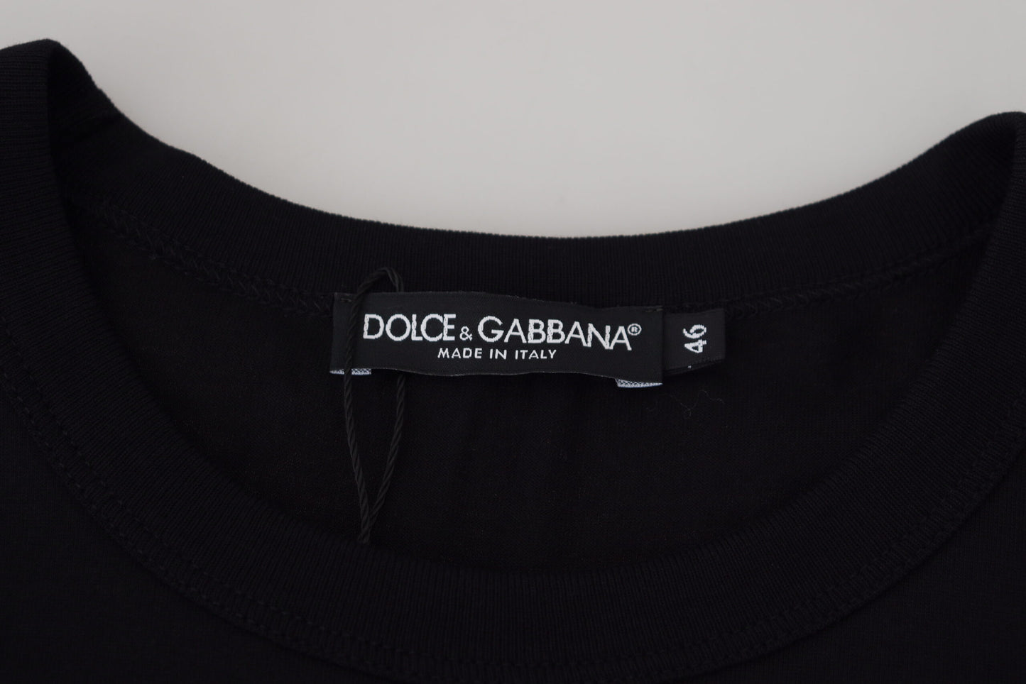 Dolce & Gabbana Black Sneak Peek Cotton Crew Neck T-shirt