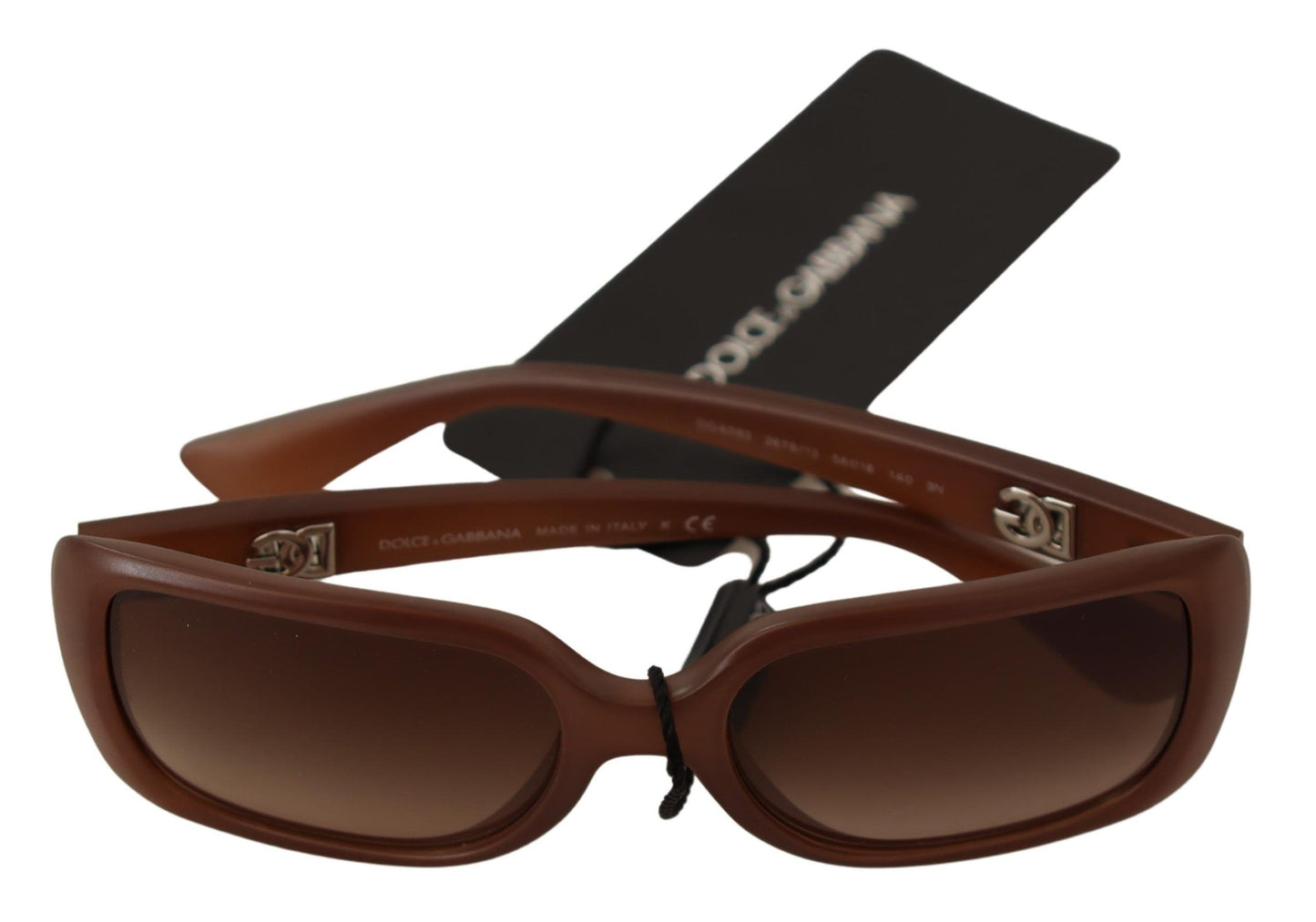 Dolce & Gabbana Chic Rectangular Brown Gradient Sunglasses