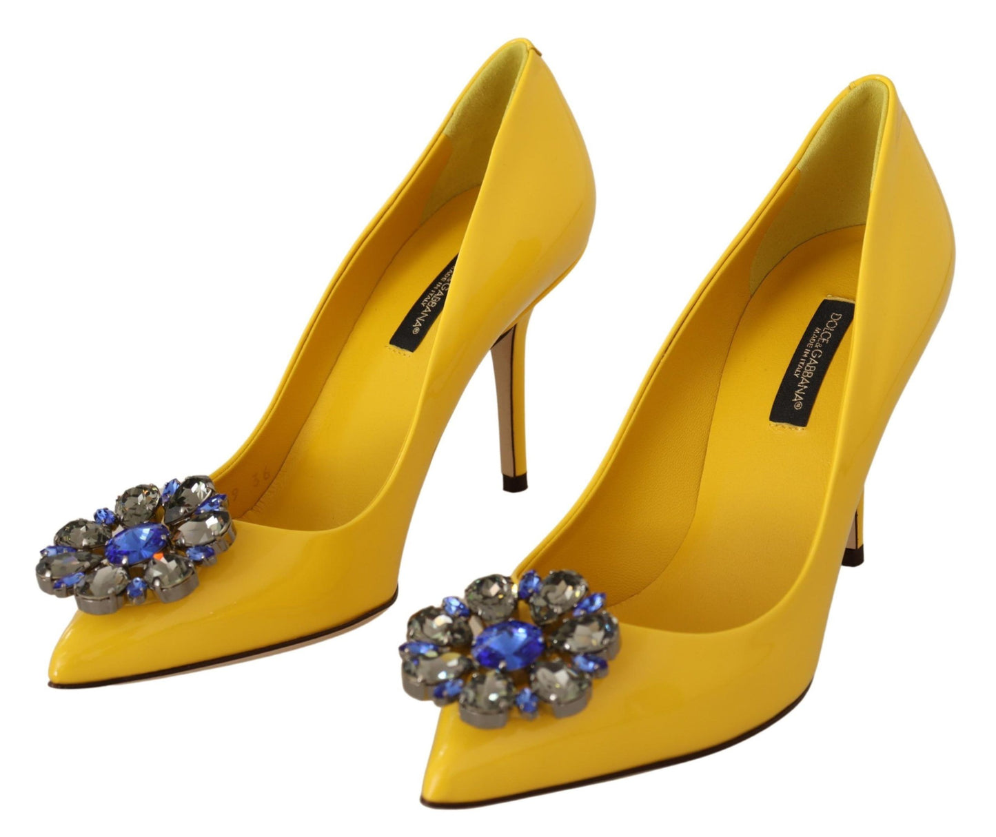 Dolce & Gabbana Sunshine Yellow Crystal Embellished Pumps