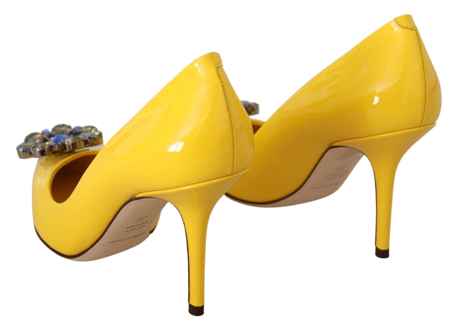 Dolce & Gabbana Sunshine Yellow Crystal Embellished Pumps