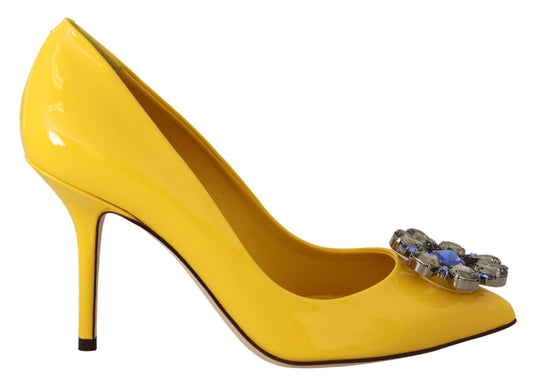 Dolce & Gabbana Sunshine Yellow Crystal Embellished Pumps