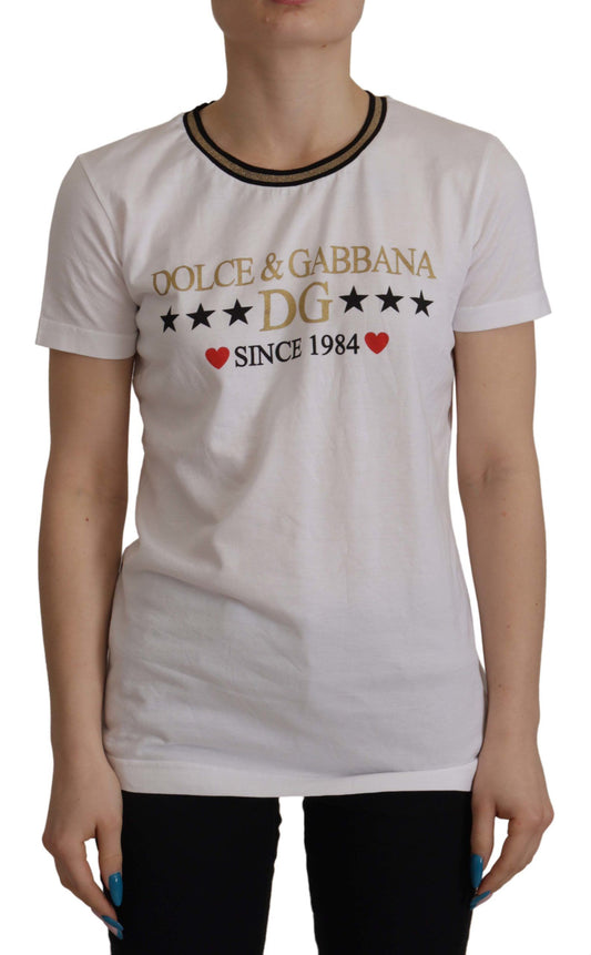 Dolce & Gabbana Multicolor DG Print Round Neck Tee