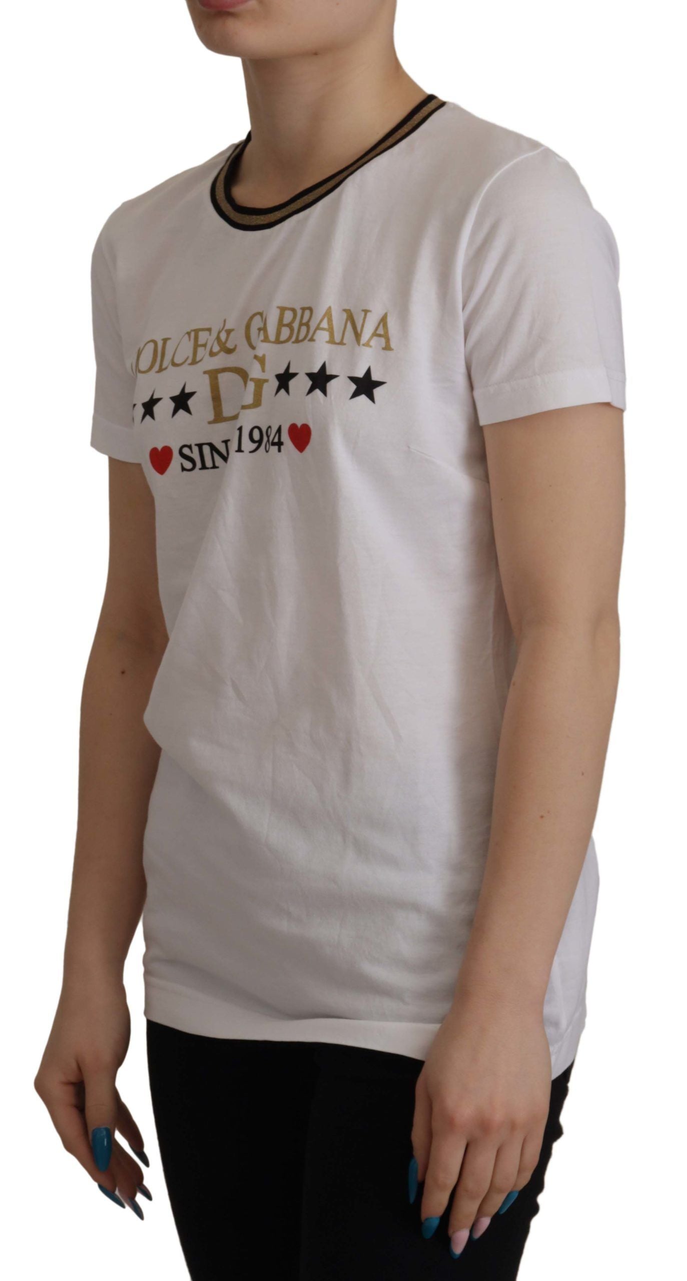 Dolce & Gabbana Multicolor DG Print Round Neck Tee