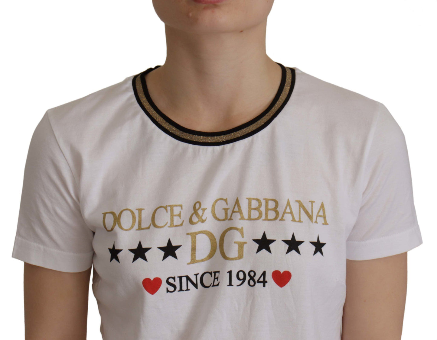 Dolce & Gabbana Multicolor DG Print Round Neck Tee