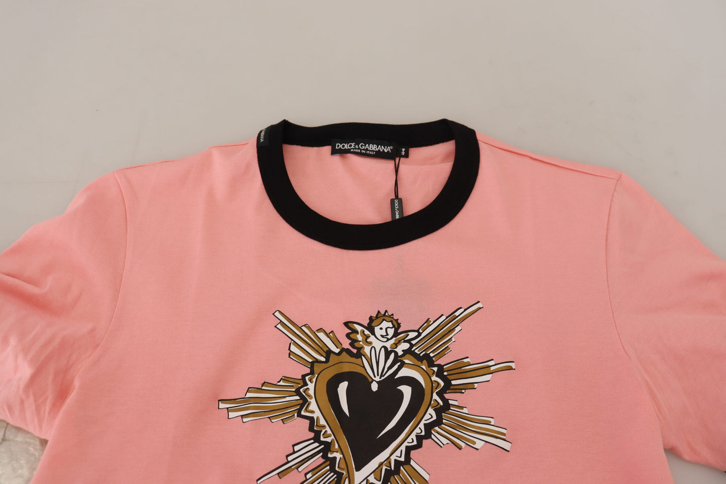 Dolce & Gabbana Chic Pink Short Sleeve Logo Tee