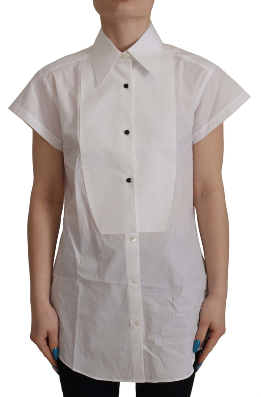 Dolce & Gabbana Elegant White Cotton Collared Shirt