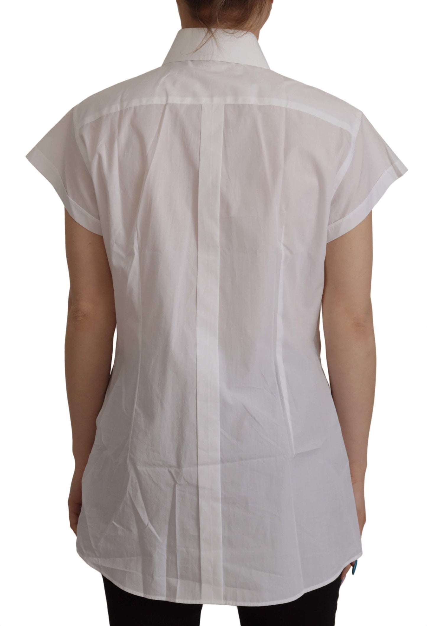 Dolce & Gabbana Elegant White Cotton Collared Shirt