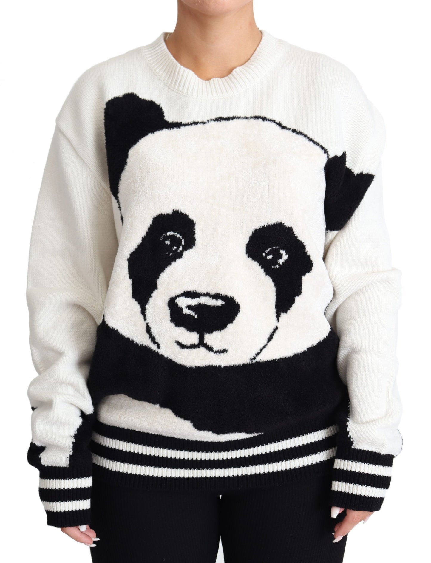 Dolce & Gabbana Chic Monochrome Panda Knit Sweater