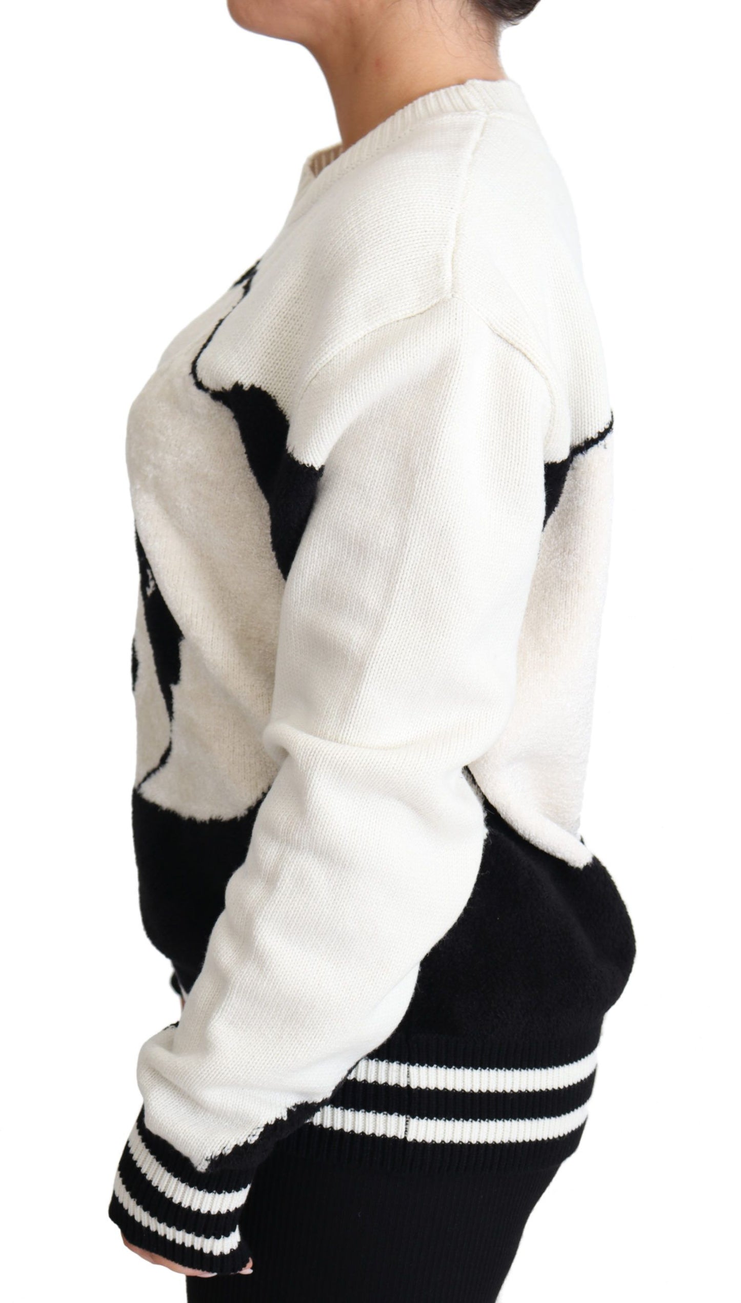 Dolce & Gabbana Chic Monochrome Panda Knit Sweater