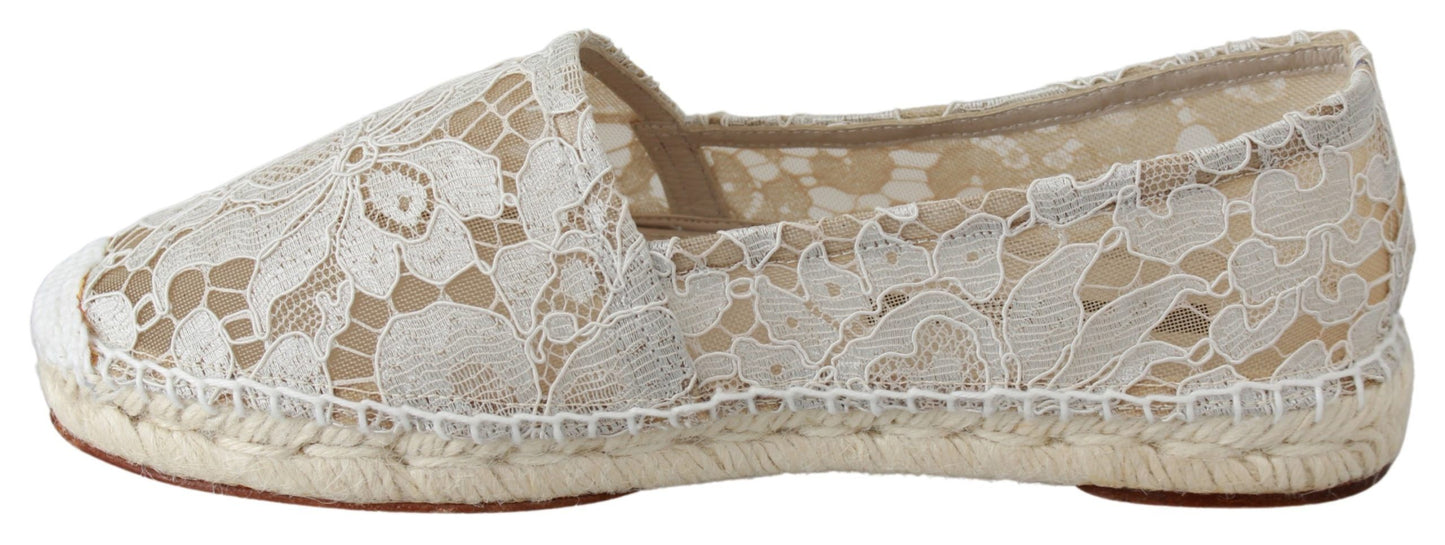 Dolce & Gabbana Elegant Beige Espadrilles Flat Shoes