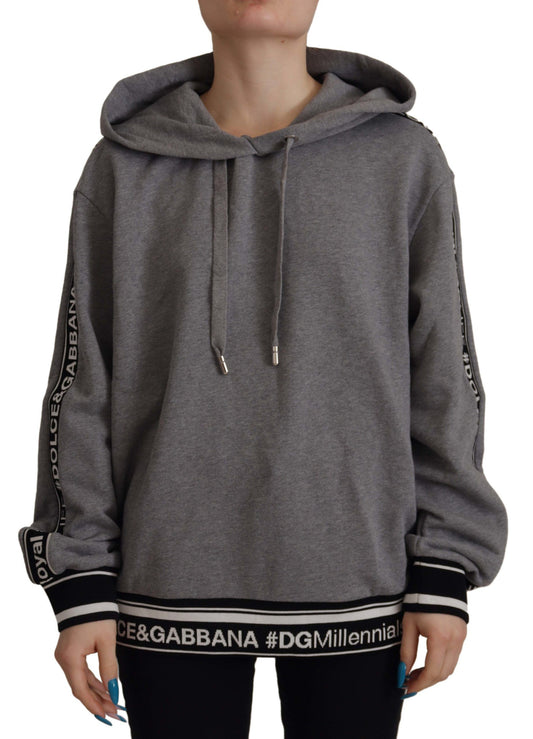 Dolce & Gabbana Elegant Gray Cotton Hooded Sweatshirt