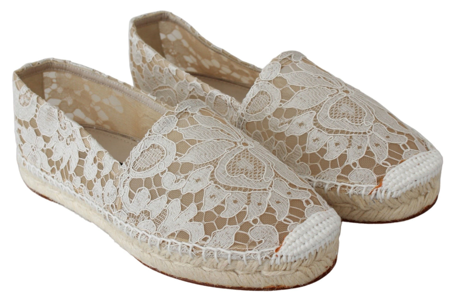 Dolce & Gabbana Elegant Beige Espadrilles Flat Shoes