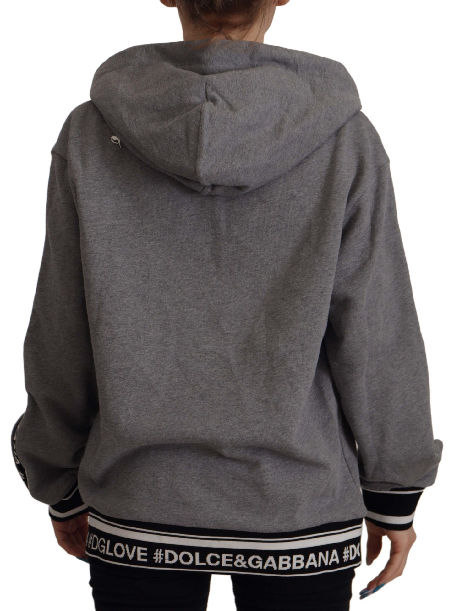 Dolce & Gabbana Elegant Gray Cotton Hooded Sweatshirt