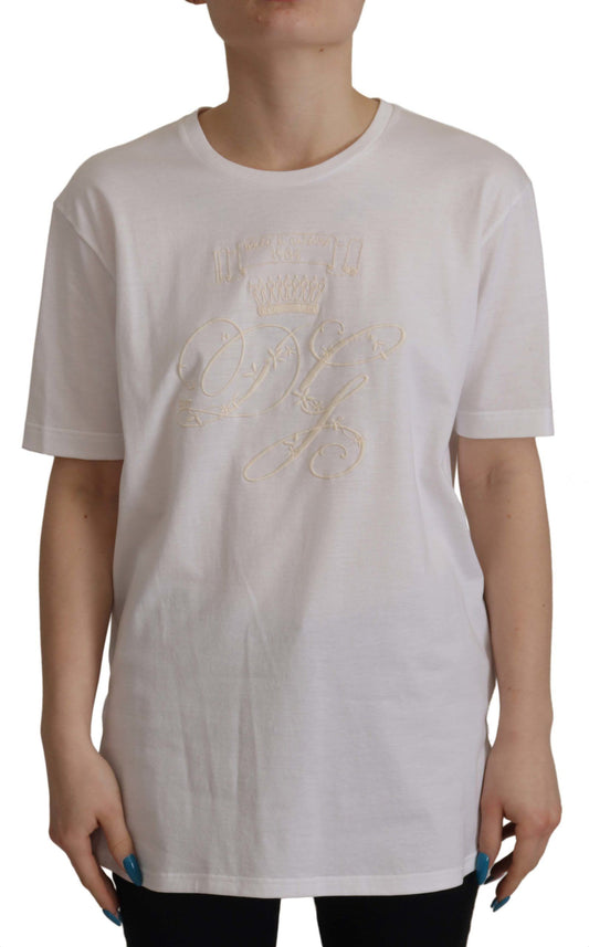 Dolce & Gabbana Elegant White Cotton Round Neck Tee